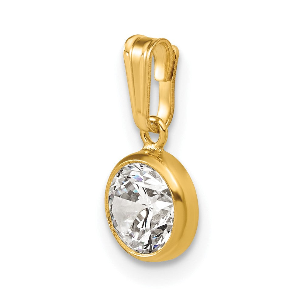 FJC Finejewelers 14 kt Yellow Gold Filled 1/20 Filled CZ Bezel Charm 14 x 6.75 mm