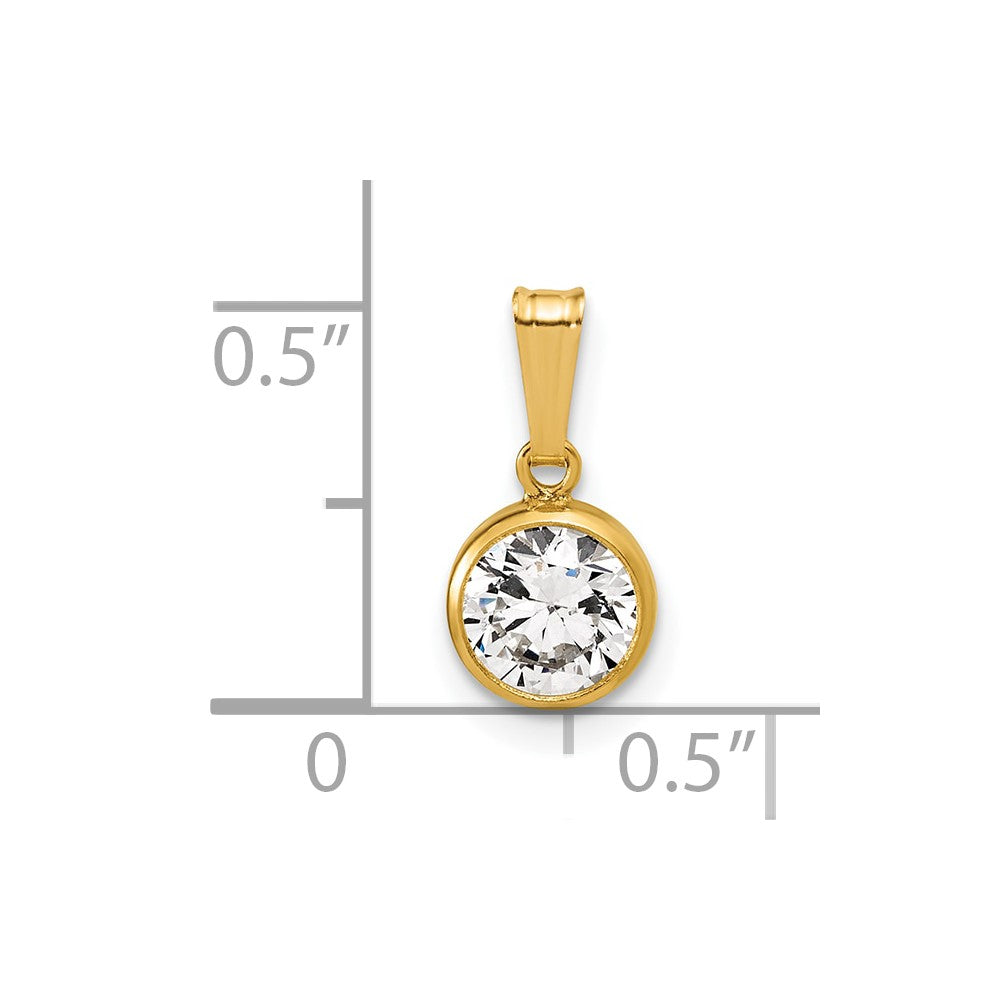FJC Finejewelers 14 kt Yellow Gold Filled 1/20 Filled CZ Bezel Charm 14 x 6.75 mm