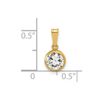 FJC Finejewelers 14 kt Yellow Gold Filled 1/20 Filled CZ Bezel Charm 14 x 6.75 mm