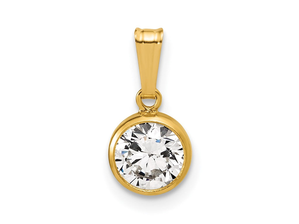 FJC Finejewelers 14 kt Yellow Gold Filled 1/20 Filled CZ Bezel Charm 14 x 6.75 mm