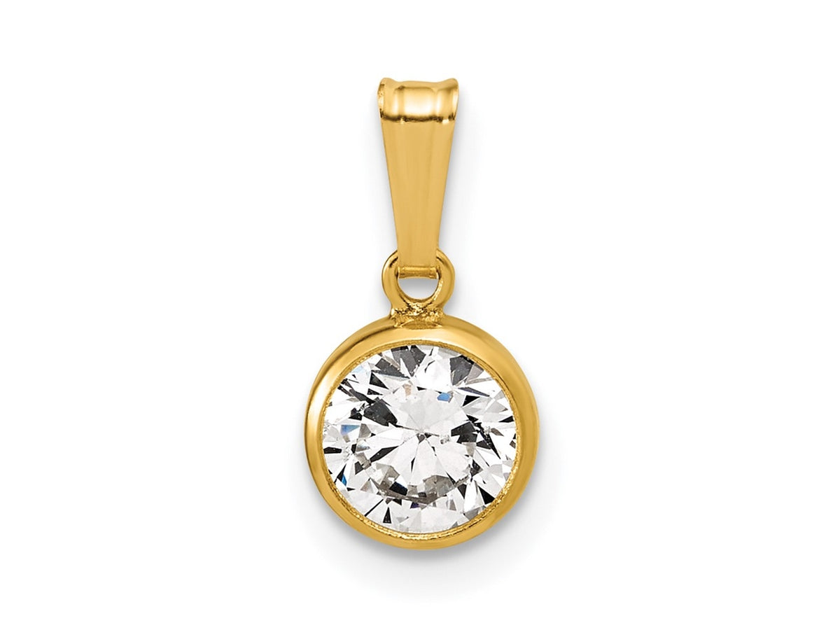 FJC Finejewelers 14 kt Yellow Gold Filled 1/20 Filled CZ Bezel Charm 14 x 6.75 mm
