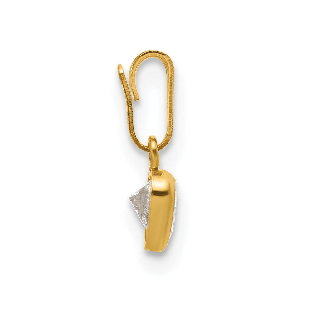 FJC Finejewelers 14 kt Yellow Gold Filled 1/20 Filled Heart CZ Bezel Charm 12 x 4.5 mm