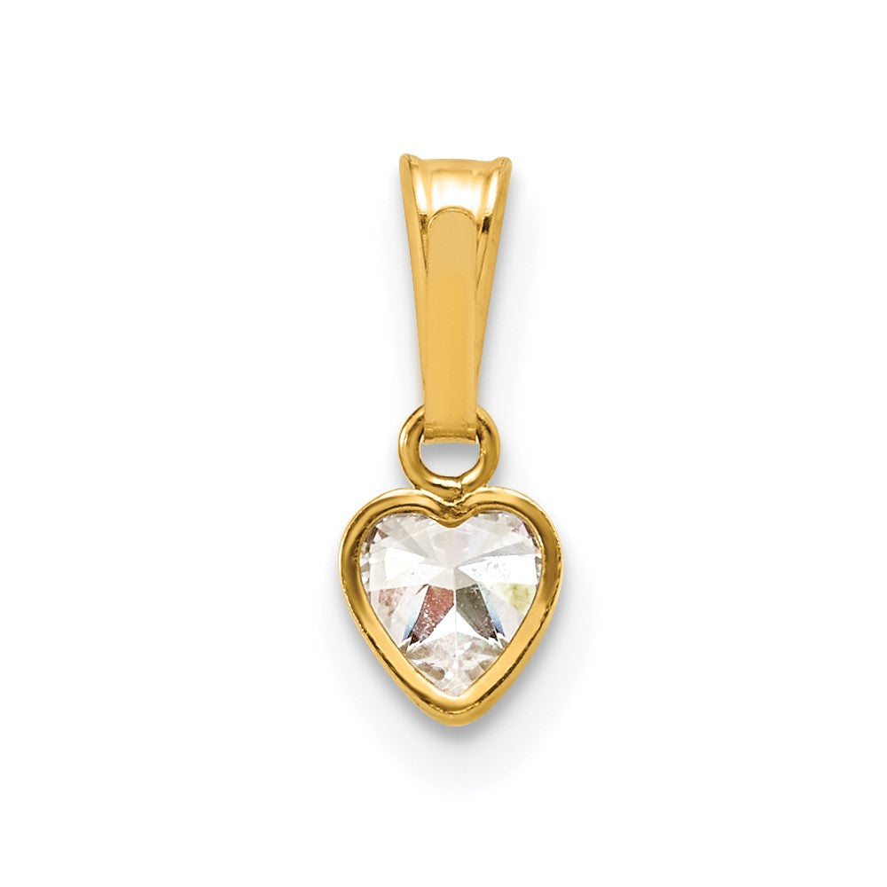 FJC Finejewelers 14 kt Yellow Gold Filled 1/20 Filled Heart CZ Bezel Charm 12 x 4.5 mm