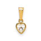 FJC Finejewelers 14 kt Yellow Gold Filled 1/20 Filled Heart CZ Bezel Charm 12 x 4.5 mm