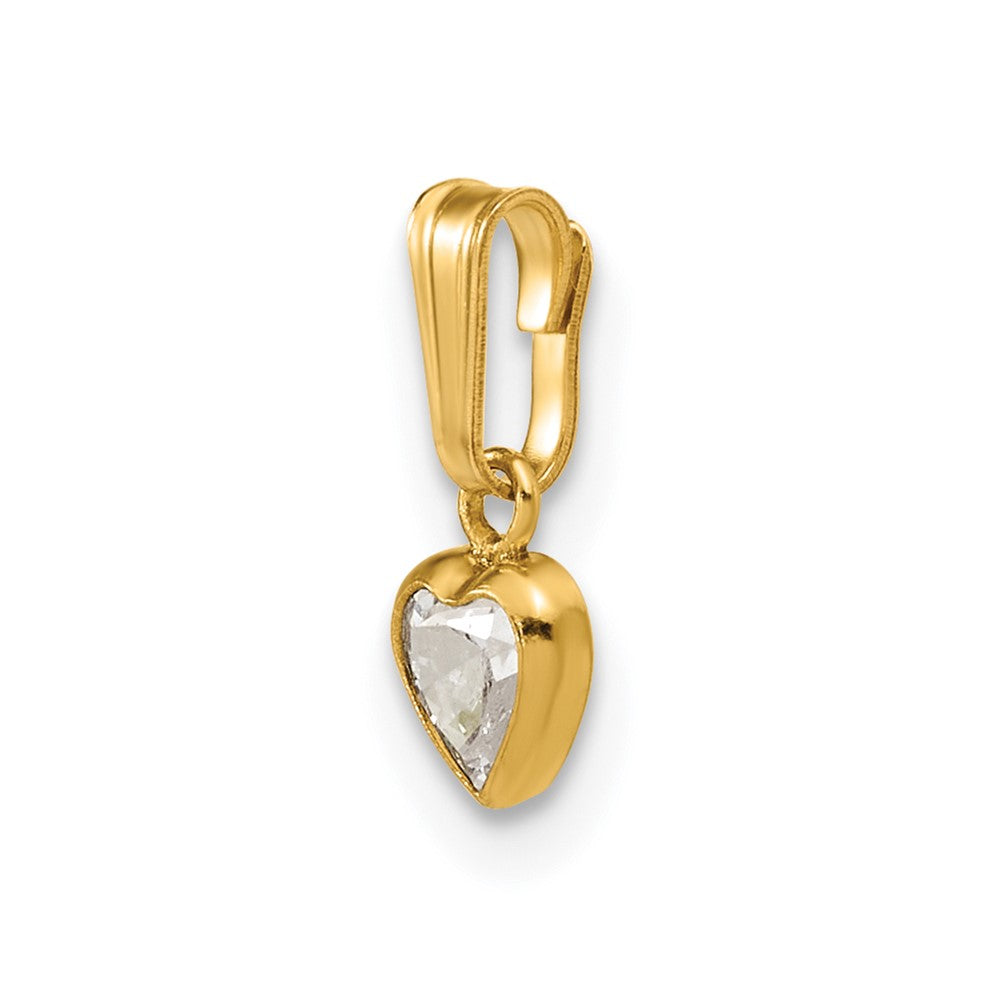 FJC Finejewelers 14 kt Yellow Gold Filled 1/20 Filled Heart CZ Bezel Charm 12 x 4.5 mm
