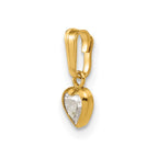 FJC Finejewelers 14 kt Yellow Gold Filled 1/20 Filled Heart CZ Bezel Charm 12 x 4.5 mm
