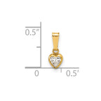 FJC Finejewelers 14 kt Yellow Gold Filled 1/20 Filled Heart CZ Bezel Charm 12 x 4.5 mm