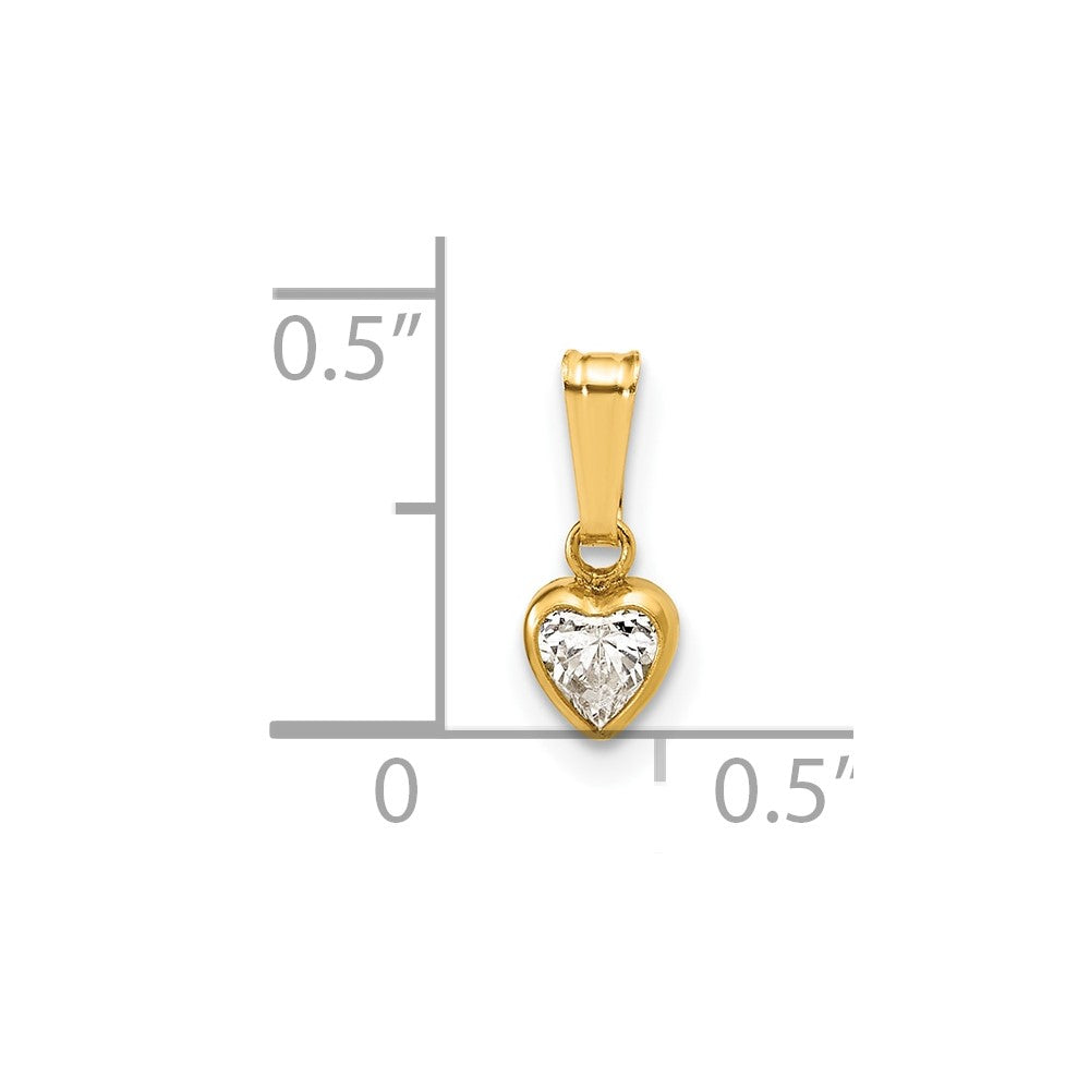 FJC Finejewelers 14 kt Yellow Gold Filled 1/20 Filled Heart CZ Bezel Charm 12 x 4.5 mm