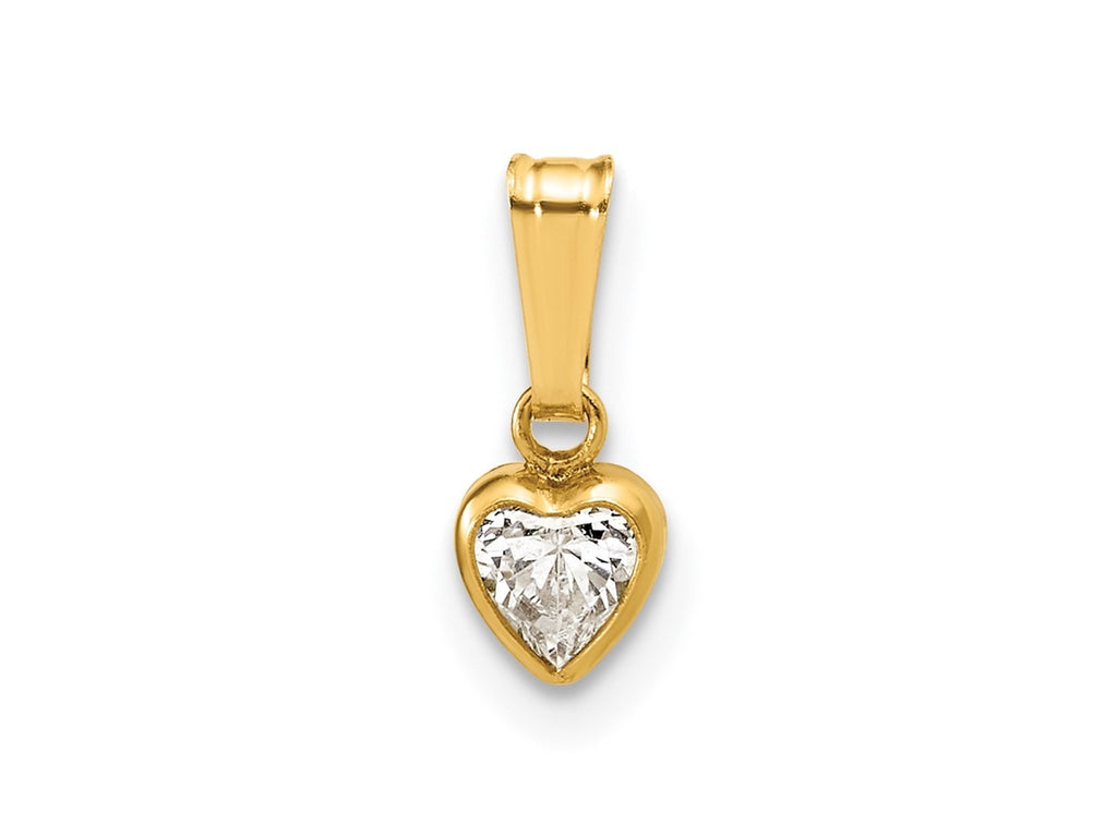 FJC Finejewelers 14 kt Yellow Gold Filled 1/20 Filled Heart CZ Bezel Charm 12 x 4.5 mm