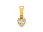FJC Finejewelers 14 kt Yellow Gold Filled 1/20 Filled Heart CZ Bezel Charm 12 x 4.5 mm