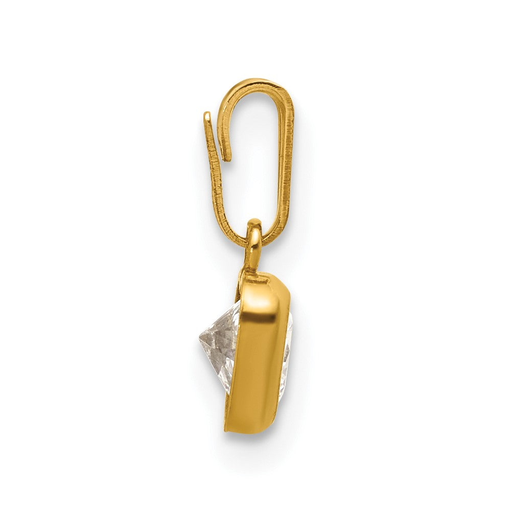 FJC Finejewelers 14 kt Yellow Gold Filled 1/20 Filled 5.50mm Heart CZ Bezel Charm 13 x 6 mm