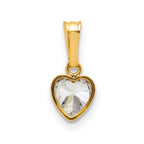 FJC Finejewelers 14 kt Yellow Gold Filled 1/20 Filled 5.50mm Heart CZ Bezel Charm 13 x 6 mm
