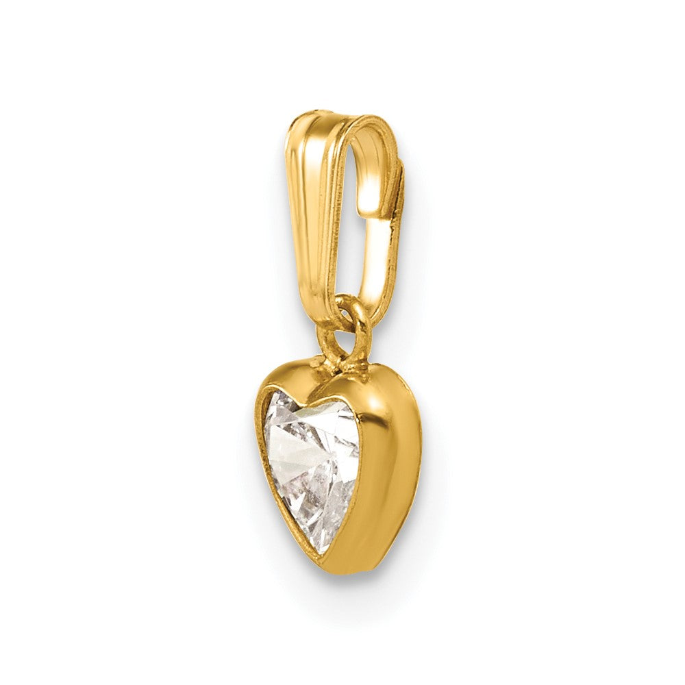 FJC Finejewelers 14 kt Yellow Gold Filled 1/20 Filled 5.50mm Heart CZ Bezel Charm 13 x 6 mm