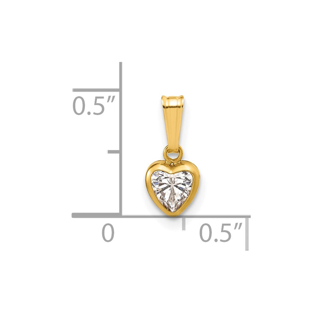 FJC Finejewelers 14 kt Yellow Gold Filled 1/20 Filled 5.50mm Heart CZ Bezel Charm 13 x 6 mm
