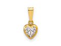 FJC Finejewelers 14 kt Yellow Gold Filled 1/20 Filled 5.50mm Heart CZ Bezel Charm 13 x 6 mm
