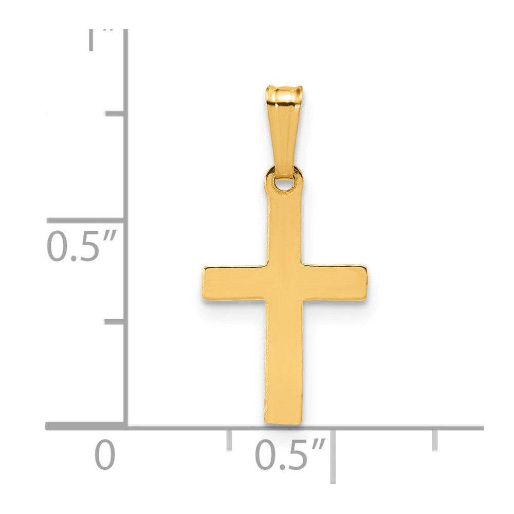 FJC Finejewelers 14 kt Yellow Gold Filled 1/20 Filled Flat Cross Charm 21 mm x 11 mm