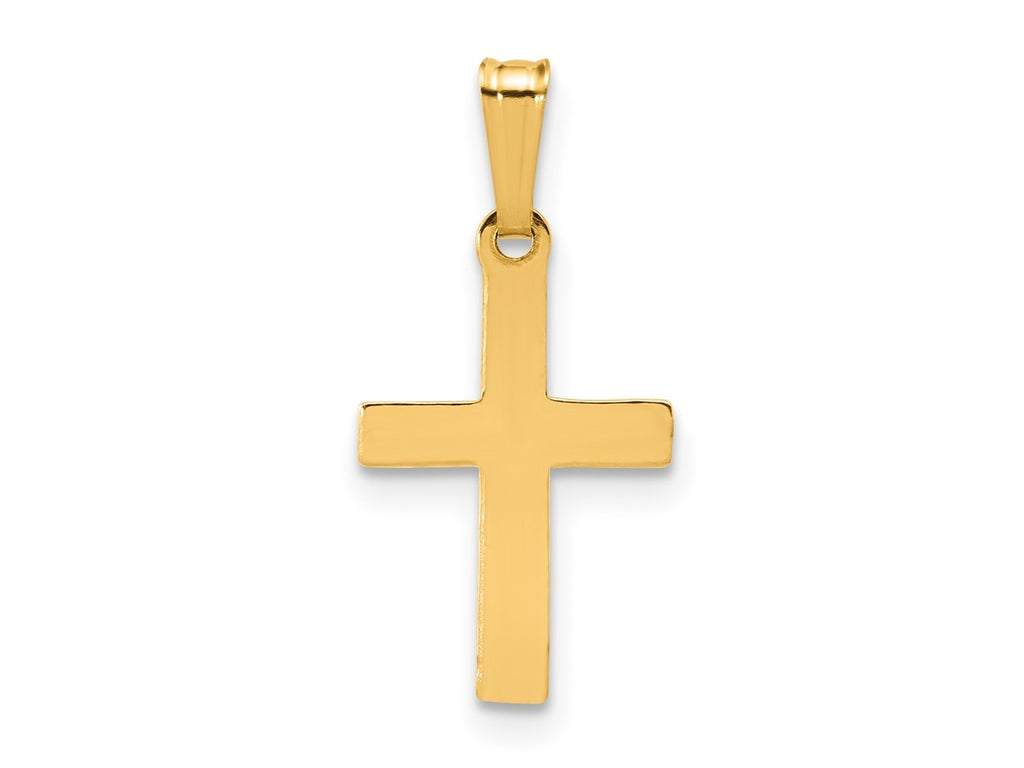 FJC Finejewelers 14 kt Yellow Gold Filled 1/20 Filled Flat Cross Charm 21 mm x 11 mm