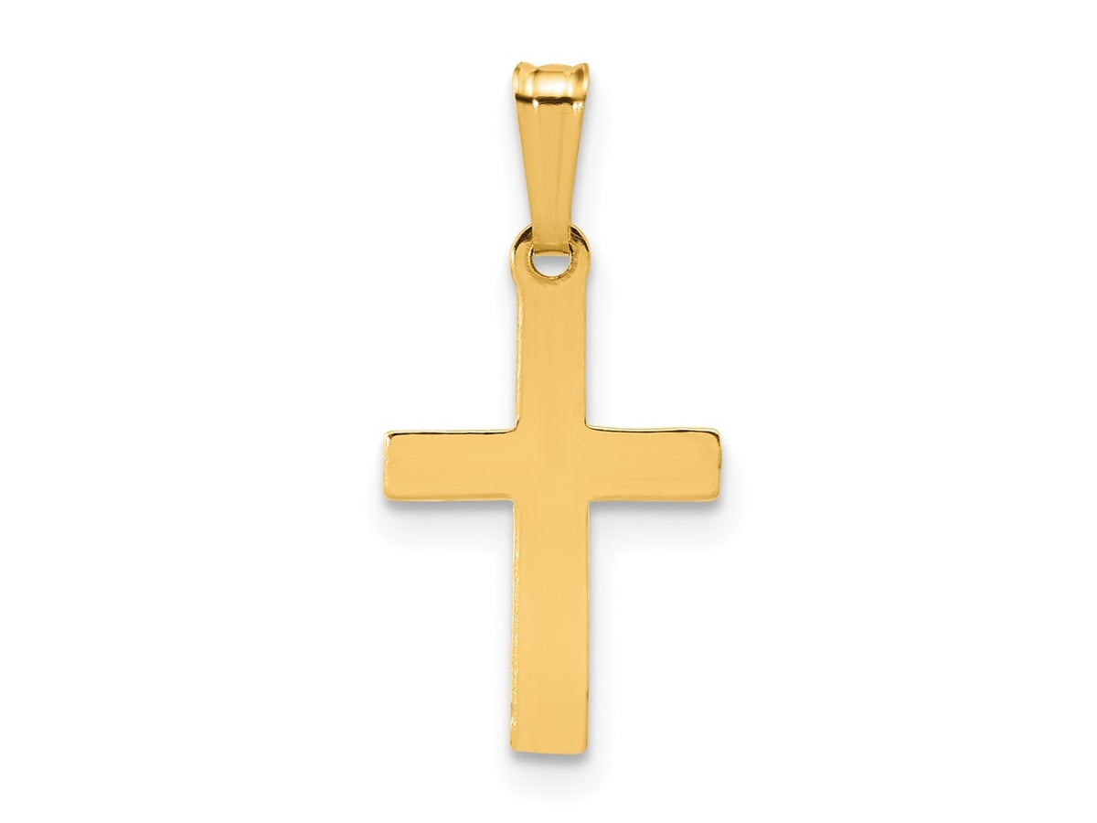 FJC Finejewelers 14 kt Yellow Gold Filled 1/20 Filled Flat Cross Charm 21 mm x 11 mm