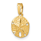 FJC Finejewelers 14 kt Yellow Gold Filled 1/20 Filled Textured Sand Dollar Charm 19 x 11 mm