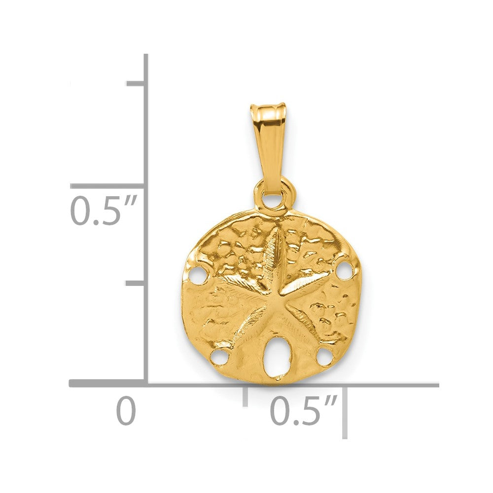 FJC Finejewelers 14 kt Yellow Gold Filled 1/20 Filled Textured Sand Dollar Charm 19 x 11 mm