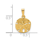 FJC Finejewelers 14 kt Yellow Gold Filled 1/20 Filled Textured Sand Dollar Charm 19 x 11 mm