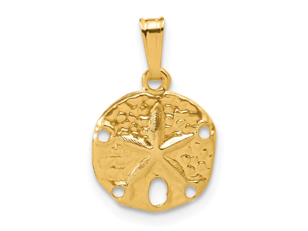 FJC Finejewelers 14 kt Yellow Gold Filled 1/20 Filled Textured Sand Dollar Charm 19 x 11 mm