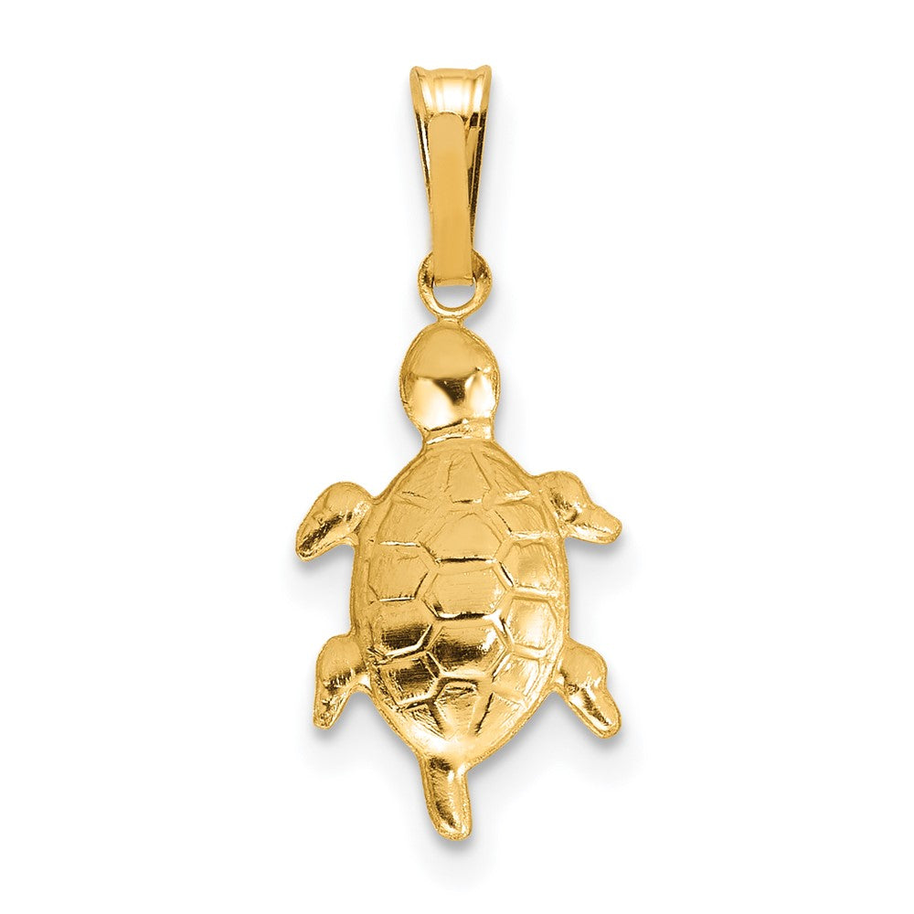 FJC Finejewelers 14 kt Yellow Gold Filled 1/20 Filled Textured Turtle Charm 21 x 9 mm