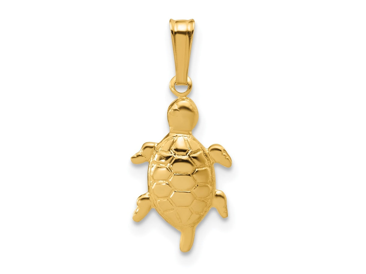 FJC Finejewelers 14 kt Yellow Gold Filled 1/20 Filled Textured Turtle Charm 21 x 9 mm