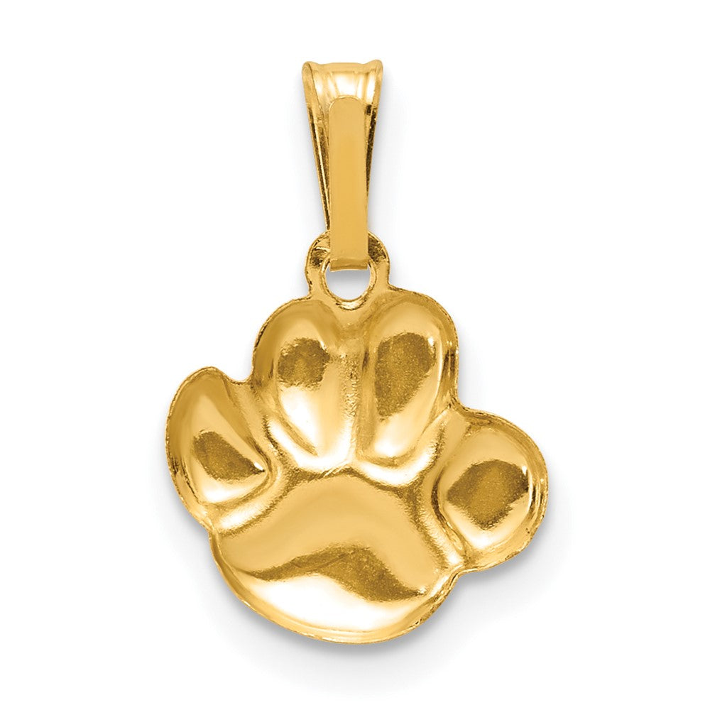 FJC Finejewelers 14 kt Yellow Gold Filled 1/20 Filled 10mm Pawprint Charm 17 mm x 11 mm