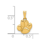 FJC Finejewelers 14 kt Yellow Gold Filled 1/20 Filled 10mm Pawprint Charm 17 mm x 11 mm