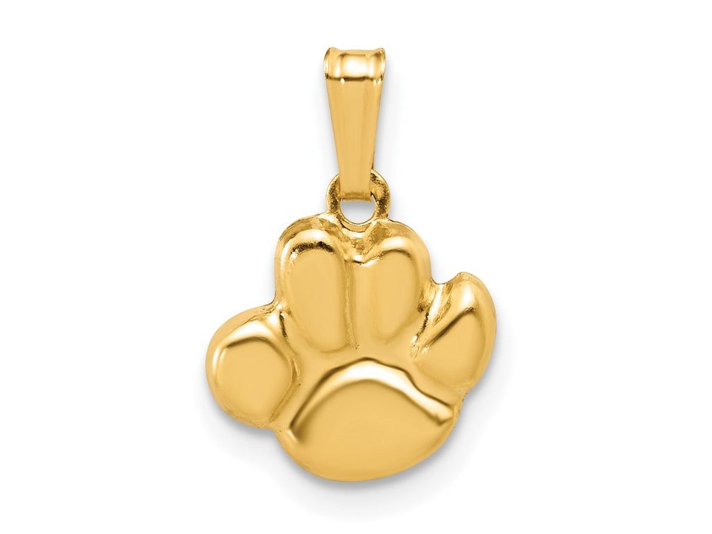 FJC Finejewelers 14 kt Yellow Gold Filled 1/20 Filled 10mm Pawprint Charm 17 mm x 11 mm