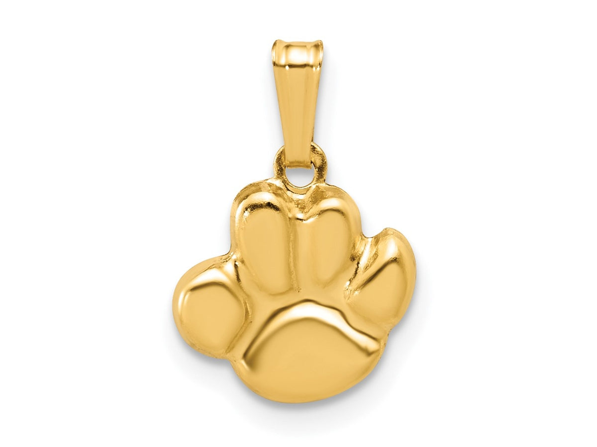 FJC Finejewelers 14 kt Yellow Gold Filled 1/20 Filled 10mm Pawprint Charm 17 mm x 11 mm