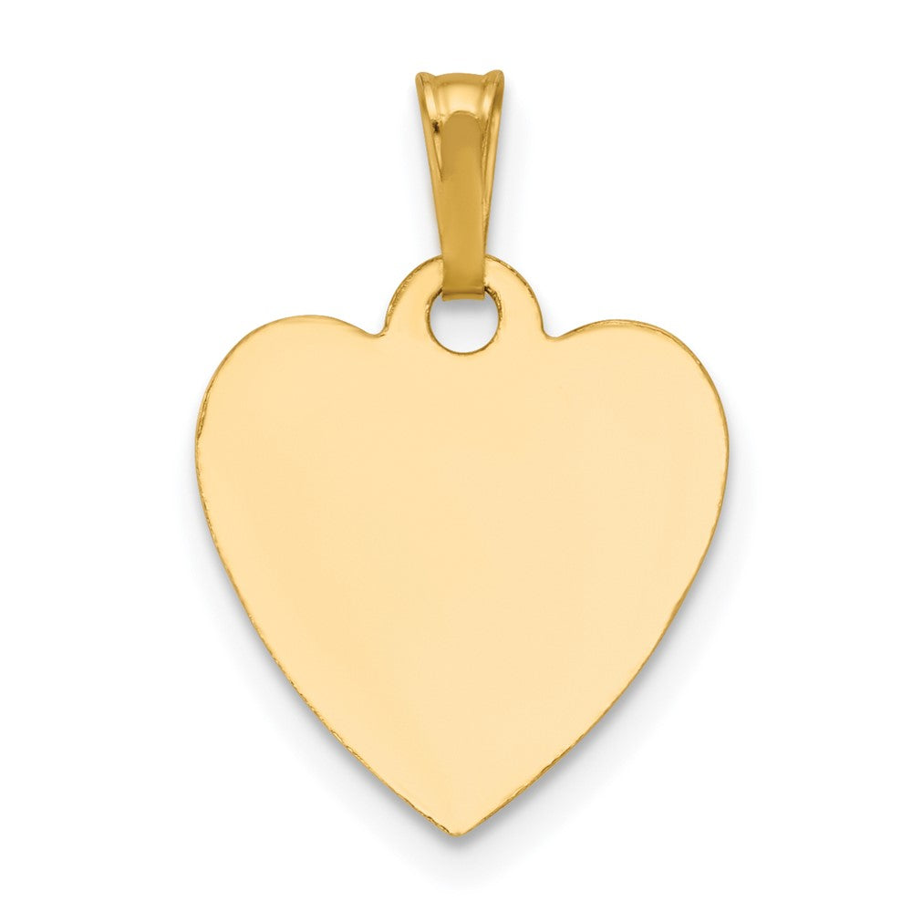 FJC Finejewelers 14 kt Yellow Gold Filled 1/20 Filled 13 x 0.3mm Thick Heart Disc Charm 20 mm x 14 mm