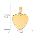 FJC Finejewelers 14 kt Yellow Gold Filled 1/20 Filled 13 x 0.3mm Thick Heart Disc Charm 20 mm x 14 mm