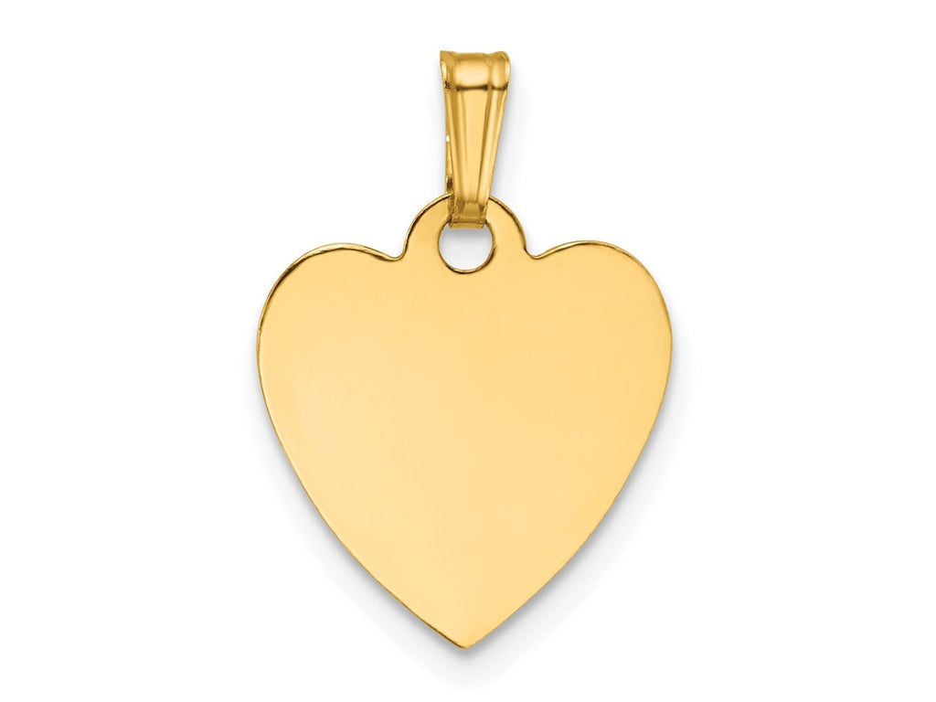 FJC Finejewelers 14 kt Yellow Gold Filled 1/20 Filled 13 x 0.3mm Thick Heart Disc Charm 20 mm x 14 mm