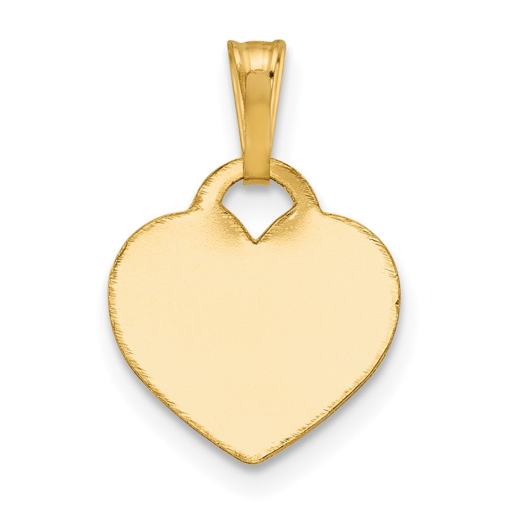 FJC Finejewelers 14 kt Yellow Gold Filled 1/20 Filled 0.5mm Thick Heart Disc Charm 12 mm