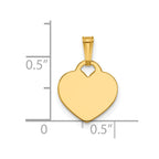 FJC Finejewelers 14 kt Yellow Gold Filled 1/20 Filled 0.5mm Thick Heart Disc Charm 12 mm