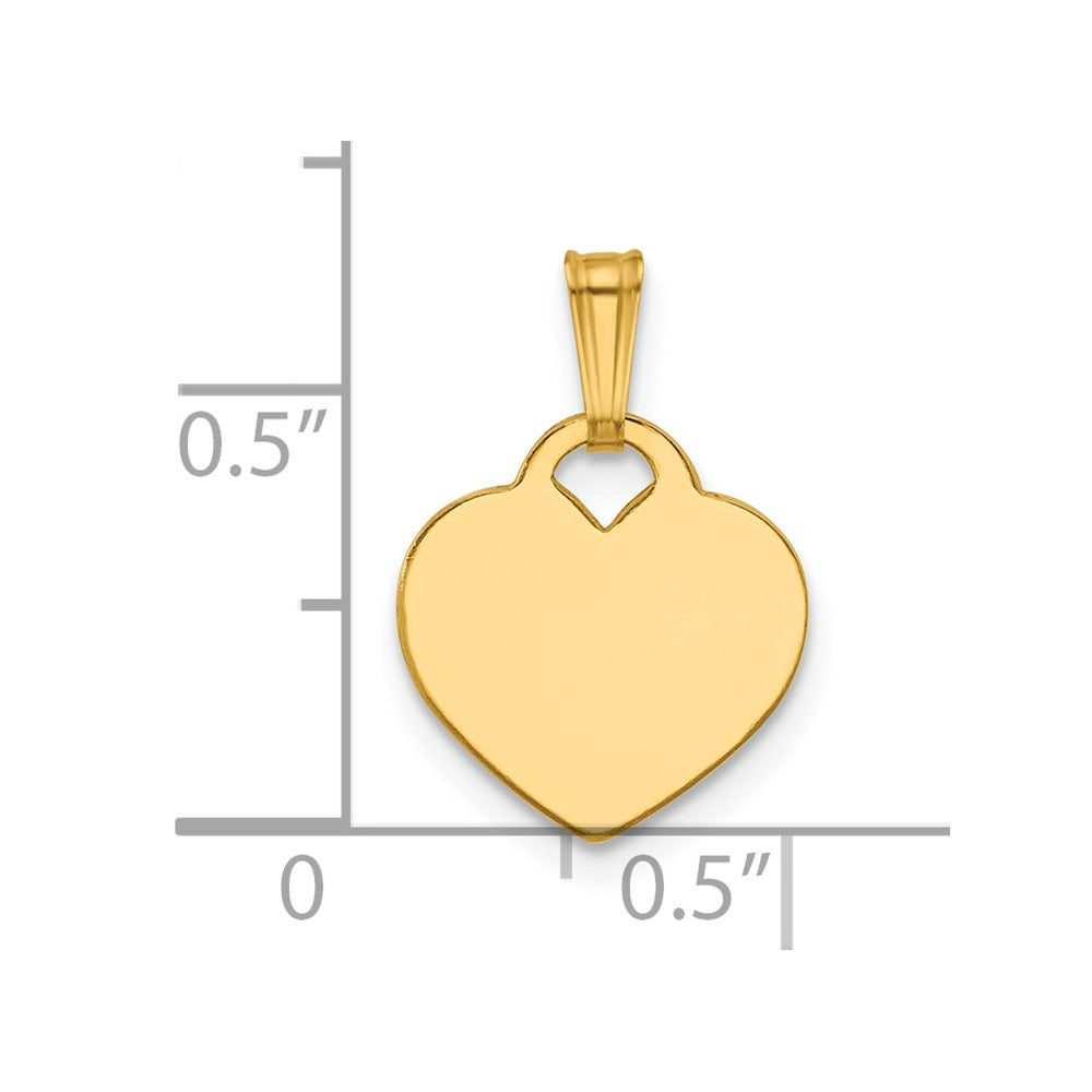 FJC Finejewelers 14 kt Yellow Gold Filled 1/20 Filled 0.5mm Thick Heart Disc Charm 12 mm