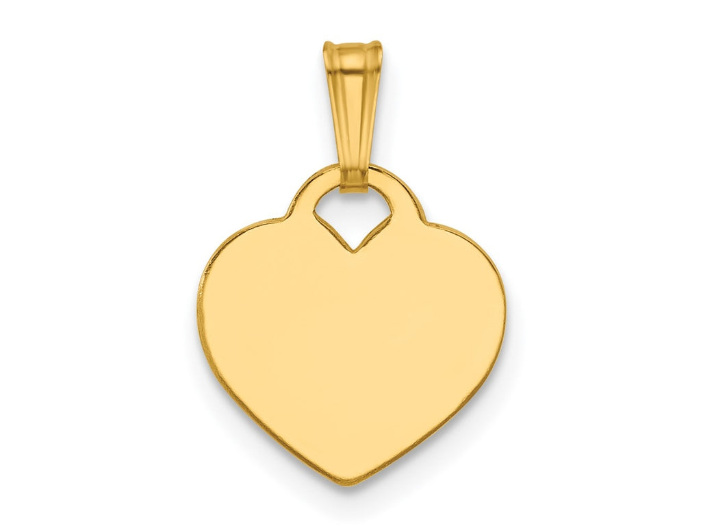 FJC Finejewelers 14 kt Yellow Gold Filled 1/20 Filled 0.5mm Thick Heart Disc Charm 12 mm