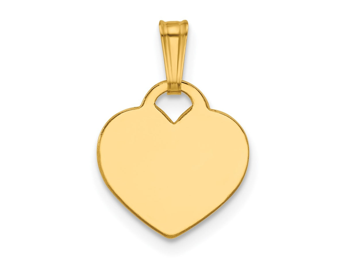FJC Finejewelers 14 kt Yellow Gold Filled 1/20 Filled 0.5mm Thick Heart Disc Charm 12 mm