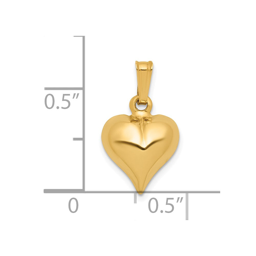 FJC Finejewelers 14 kt Yellow Gold Filled 1/20 Filled Domed Heart Charm 17 x 10 mm