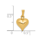 FJC Finejewelers 14 kt Yellow Gold Filled 1/20 Filled Domed Heart Charm 17 x 10 mm