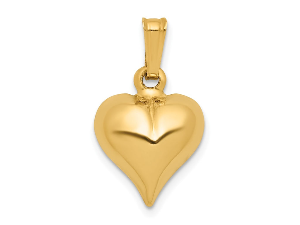 FJC Finejewelers 14 kt Yellow Gold Filled 1/20 Filled Domed Heart Charm 17 x 10 mm