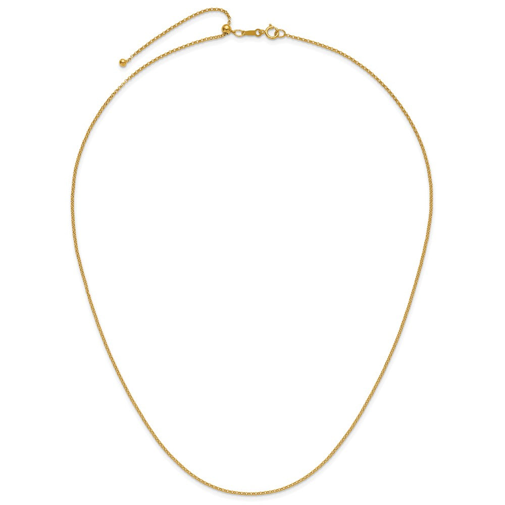 FJC Finejewelers 14 kt Yellow Gold Filled 1/20 Filled 1.30mm Adjustable Rolo Chain 22 Inches x 1.3 mm