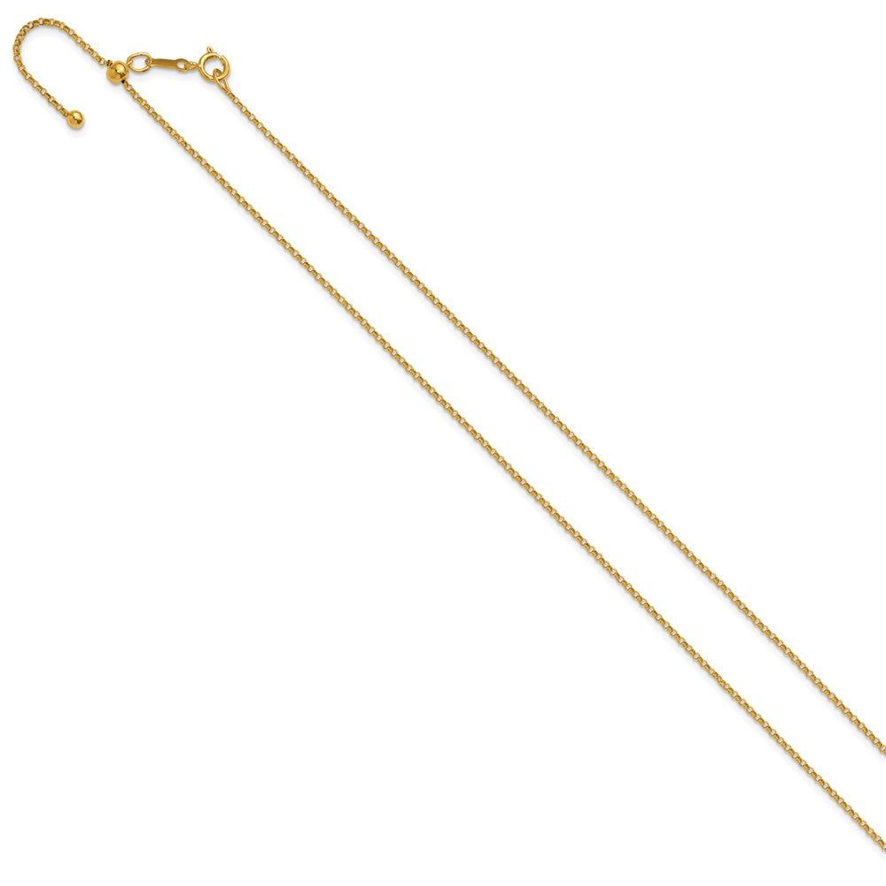 FJC Finejewelers 14 kt Yellow Gold Filled 1/20 Filled 1.30mm Adjustable Rolo Chain 22 Inches x 1.3 mm