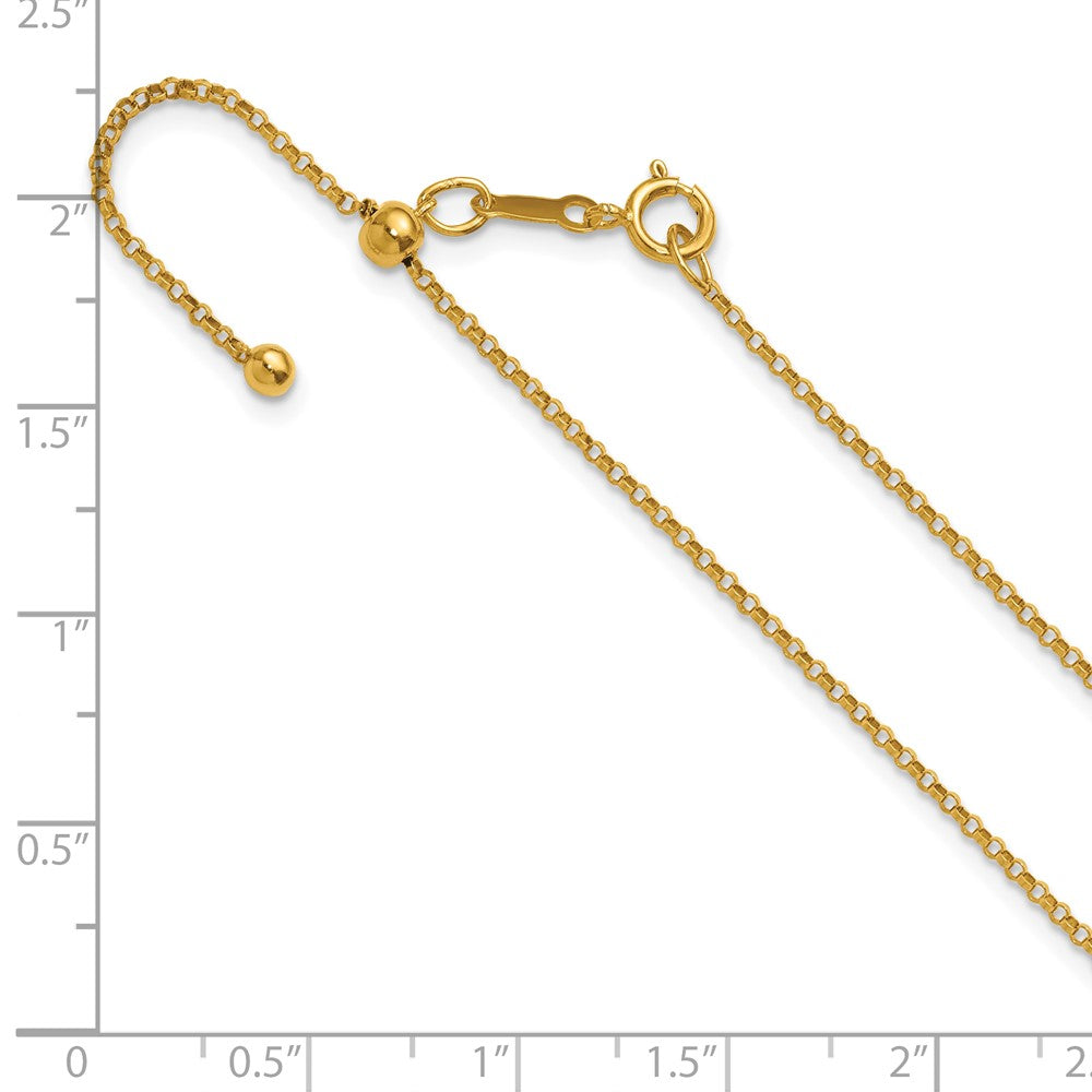 FJC Finejewelers 14 kt Yellow Gold Filled 1/20 Filled 1.30mm Adjustable Rolo Chain 22 Inches x 1.3 mm