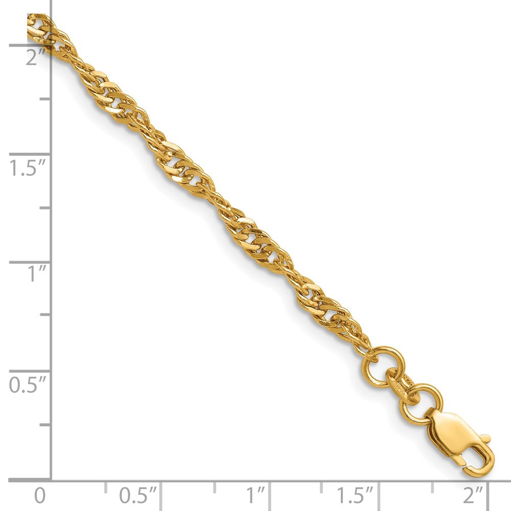 FJC Finejewelers 14 kt Yellow Gold Filled 1/20 Filled 3.20mm Singapore with Lobster Clasp 16in Chain 16 Inches x 3.2 mm