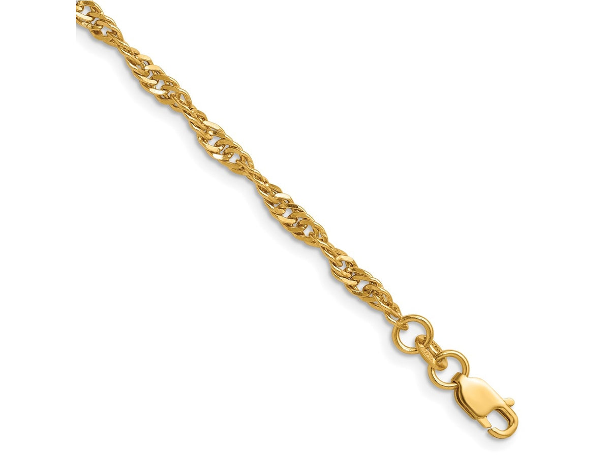 FJC Finejewelers 14 kt Yellow Gold Filled 1/20 Filled 3.20mm Singapore with Lobster Clasp Chain 18 Inches x 3.2 mm