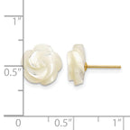 FJC Finejewelers 14 kt Yellow Gold Filled Button 1/20 Filled 10mm White MOP Flower Design Post Earrings