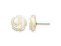 FJC Finejewelers 14 kt Yellow Gold Filled Button 1/20 Filled 10mm White MOP Flower Design Post Earrings